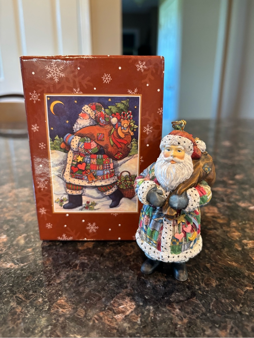 Vintage Lang Christmas Ornament -Patchwork Santa